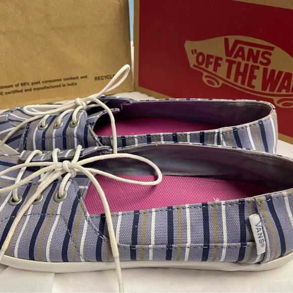 Vans Women’s Surf Sailor Navy Striped Slip on Shoes sz 8 - Picture 4 of 12